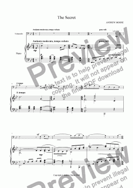 page one of ’The Secret’ for Cello & piano