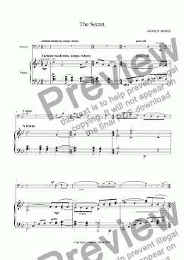 page one of ’The Secret’ for Bassoon & piano