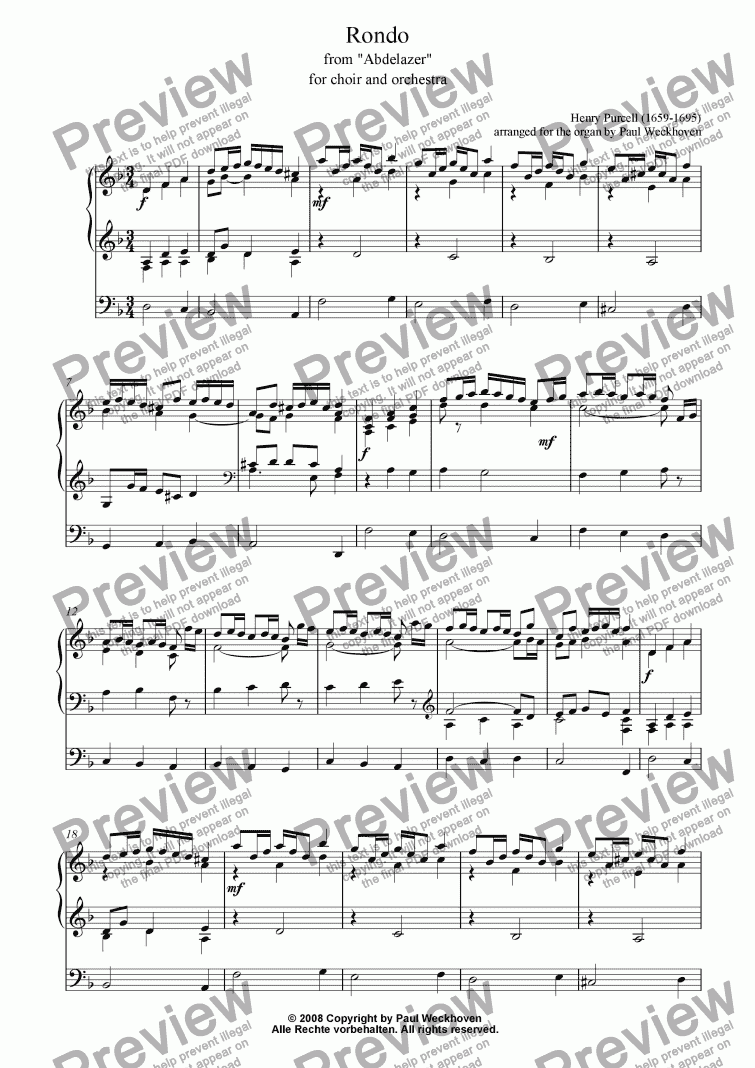 page one of Rondo (Purcell)