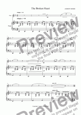 page one of ’The Broken Heart’ for Flute & piano