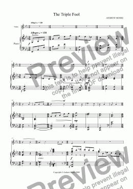 page one of ’The Triple Fool’ for Violin & piano