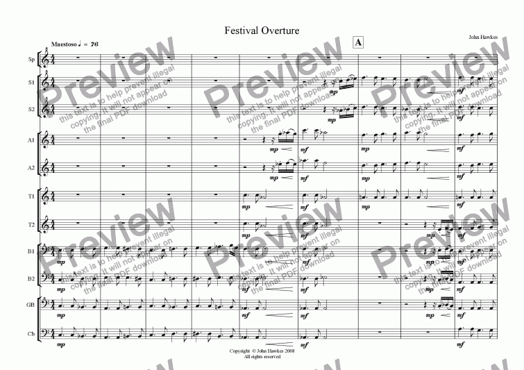 page one of Festival Overture