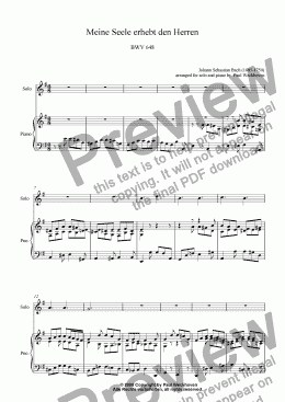 page one of Meine Seele erhebt den Herren, BWV 648 (Bach)