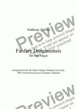 page one of Fanfare Dunelmensis