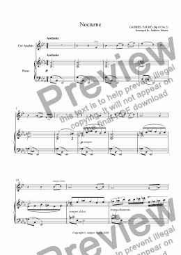page one of ’Nocturne’ for Cor Anglais & piano