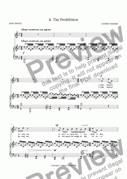 page one of ’The Prohibition’ for Voice & piano