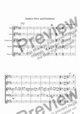 page one of Andrew Slow and Ponderous (from Enchanted Moments) for Woodwind Quintet