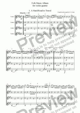 page one of FOLK MUSIC ALBUM - for 4 violins