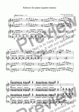 page one of Scherzo for piano (quatre-mains)
