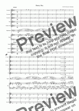 page one of Danny Boy for school orchestra