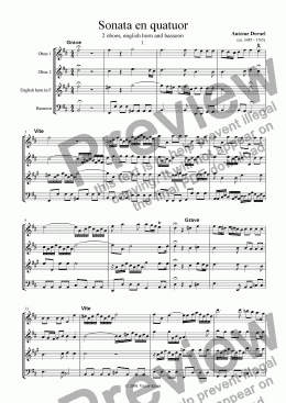 page one of Antoine Dornell - Sonata en Quator for double reeds