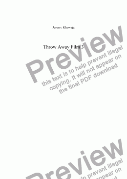 page one of Throw Away Film 3
