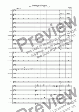 page one of Symphony no 2 'Psychosis', Movement 3 'Delusions of Grandeur'