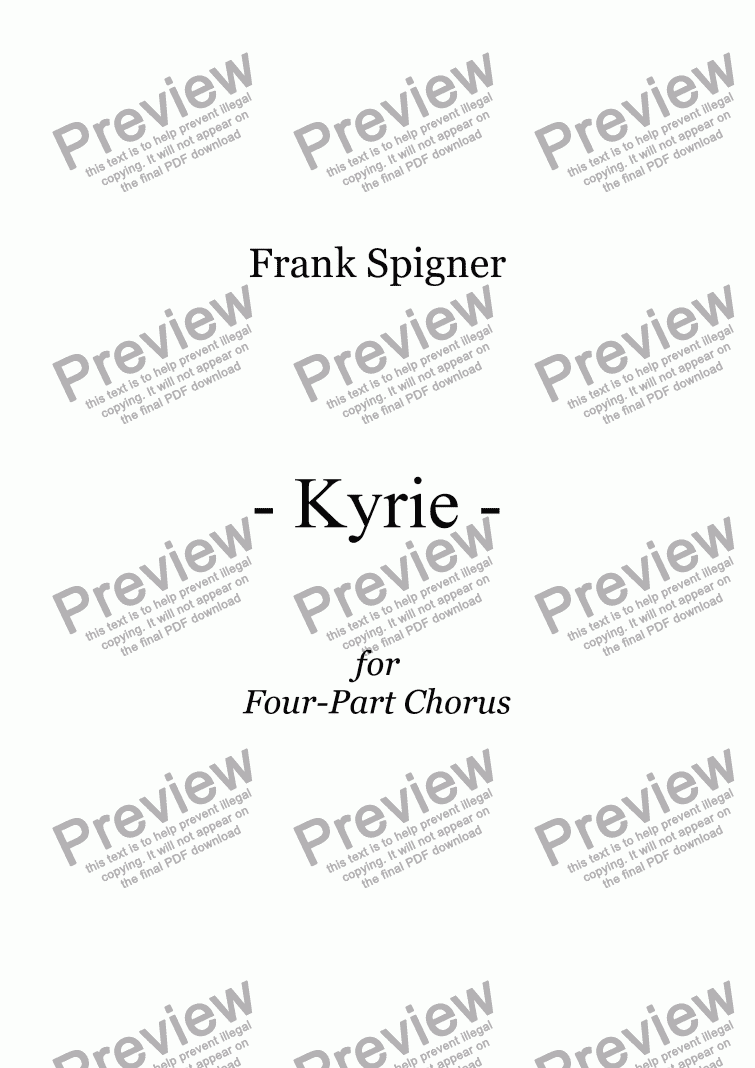 page one of Kyrie