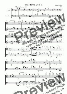 page one of Triquot color: white II - for viola and contrabass