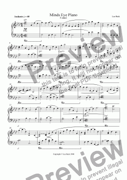 page one of Minds Eye piano