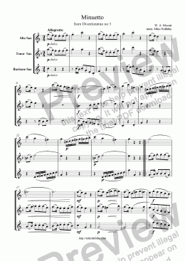 page one of Divertimento no 3 2nd mvt