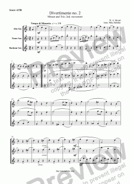 page one of Divertimento no 2 2nd mvt