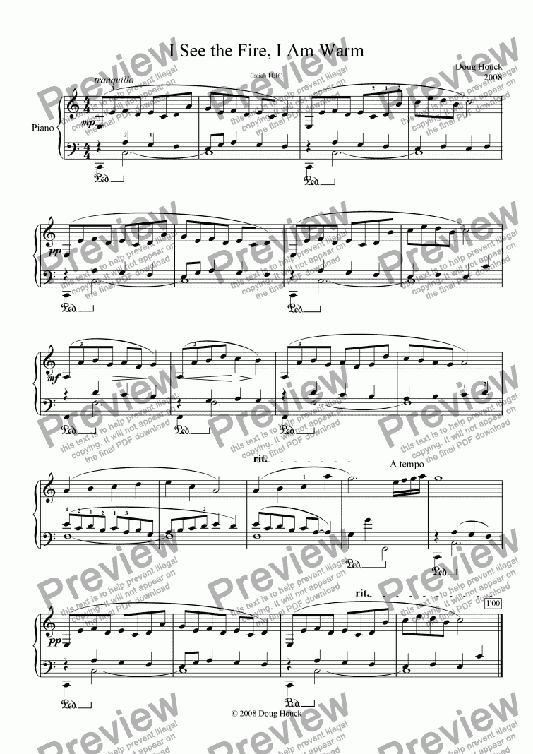 I See The Fire I Am Warm Download Sheet Music Pdf File