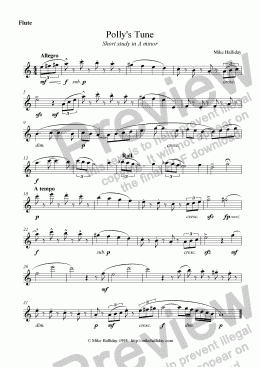 page one of Flute study in A minor