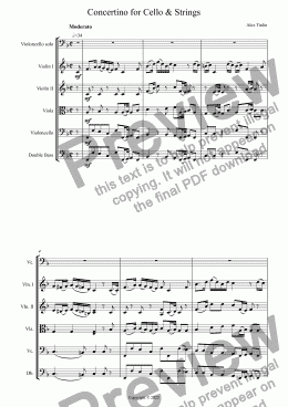 page one of Concertino for Cello & Strings