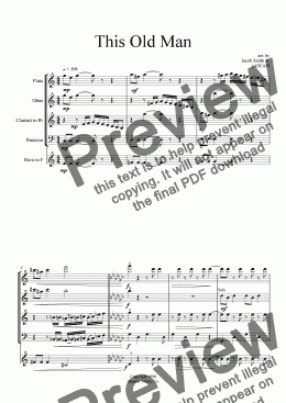 page one of This Old Man (woodwind quintet)