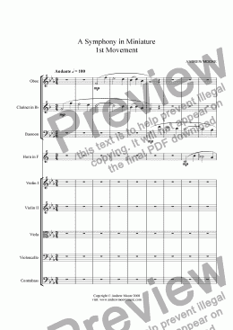 page one of Symphony in Miniature - 1st Movement - for chamber orchestra (or nonet)