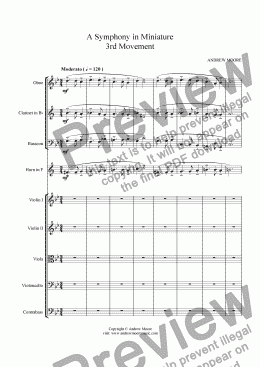 page one of Symphony in Miniature - 3rd Movement - for chamber orchestra (or nonet)