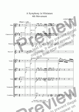 page one of Symphony in Miniature - 4th Movement - for chamber orchestra (or nonet)