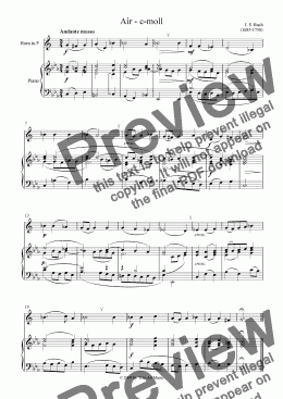 page one of Air - c-moll for horn and piano