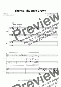 page one of Thorns, Thy Only Crown (Choir & Piano)