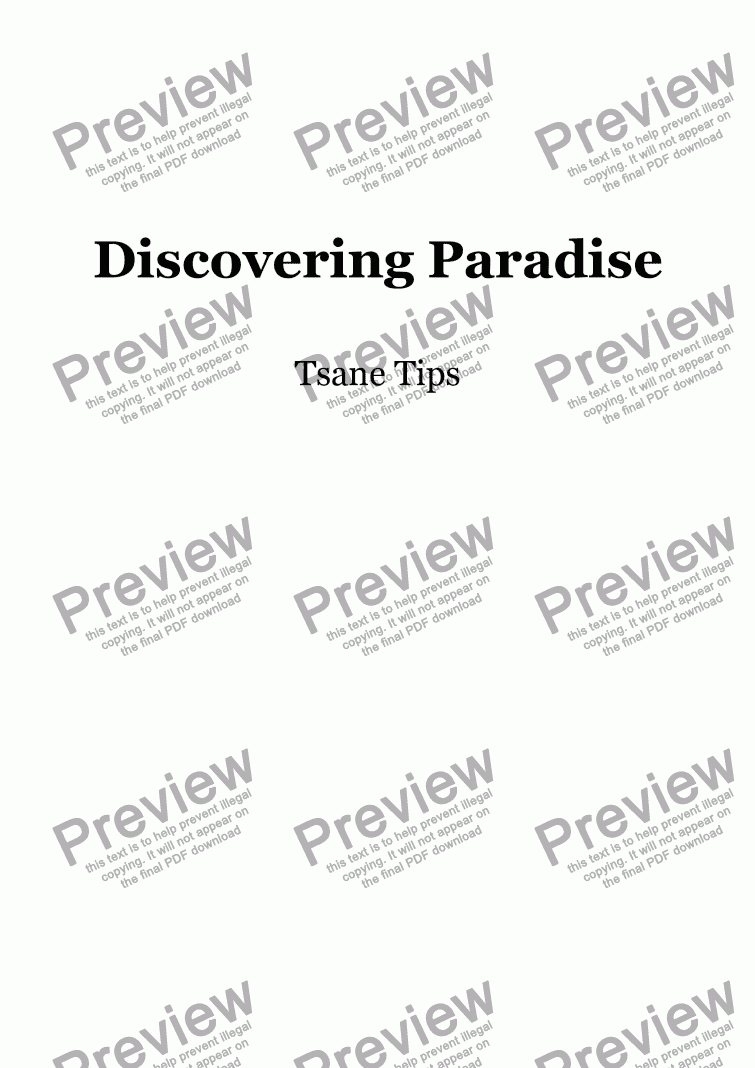 page one of Discovering Paradise