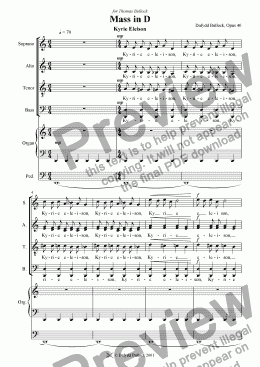 page one of Mass in D: Kyrie