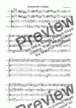 page one of Vivaldi Concerto for 2 Violins Op.3 No.8 for String Quartet