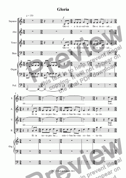 page one of Mass in D: Gloria