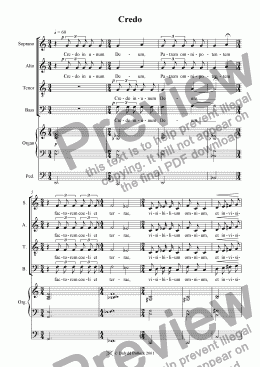 page one of Mass in D: Credo