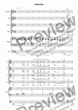 page one of Mass in D: Sanctus