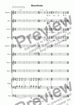 page one of Mass in D: Benedictus
