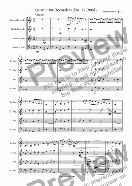 page one of Quartet for Recorders