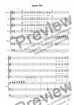page one of Mass in D: Agnus Dei