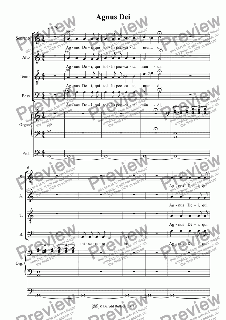 Music Score Collection Agnus Dei Sheet Music Free Download Agnus dei (lamb of god) is a choral composition in one movement by samuel barber, his own arrangement of his adagio for strings (1936). music score collection blogger