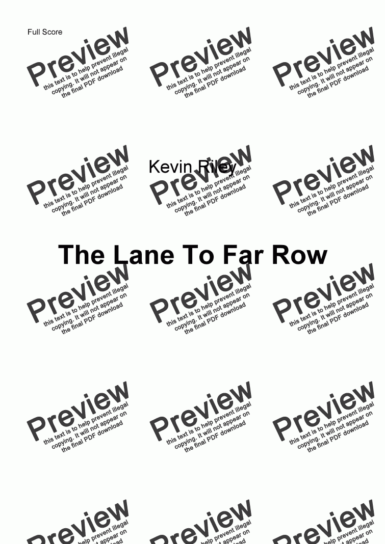 page one of The Lane To Far Row