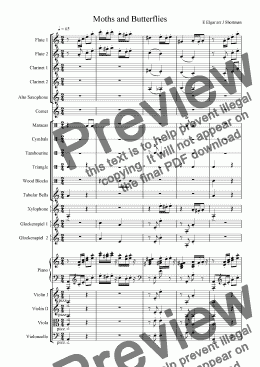 page one of ELGAR - ’Moths and Butterflies’ from the Wand of Youth 2nd Suite (arranged for training orchestra)