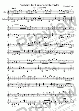 page one of Mean SOAB for Guitar and Recorder