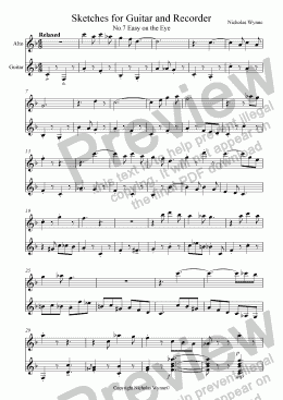 page one of Easy on the Eye for Guitar and Alto Recorder