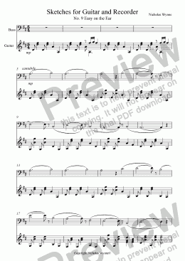 page one of Easy on the Ear for Guitar and Bass Recorder