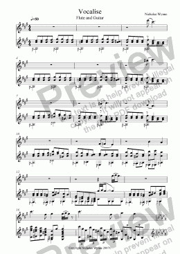 page one of Vocalise for Flute and Guitar