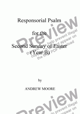page one of Second Sunday of Easter (Year B)