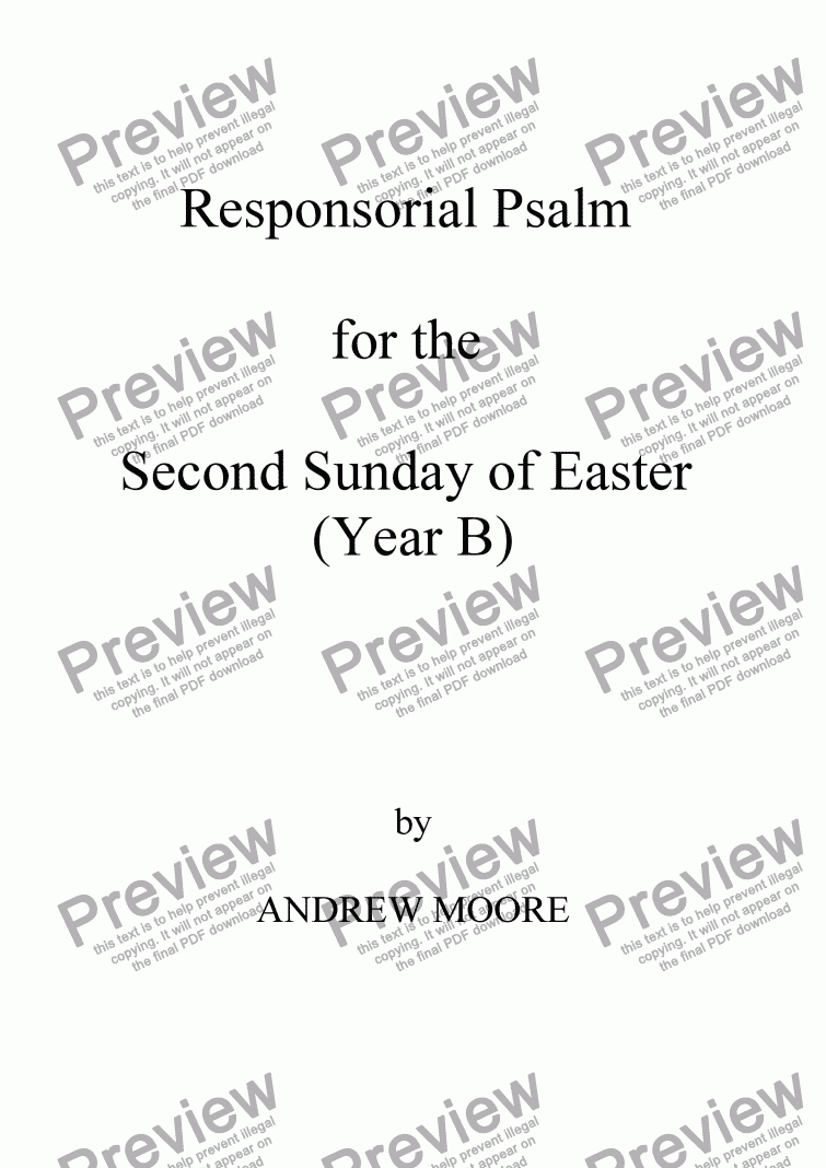 page one of Second Sunday of Easter (Year B)