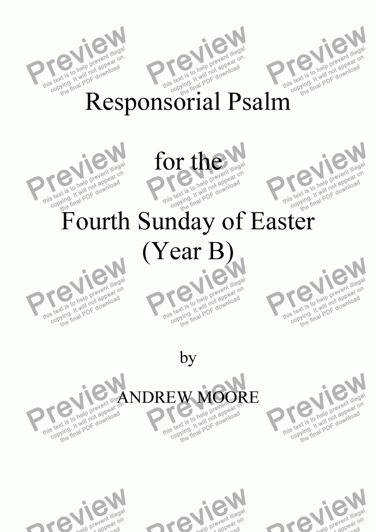 page one of Fourth Sunday of Easter (Year B)
